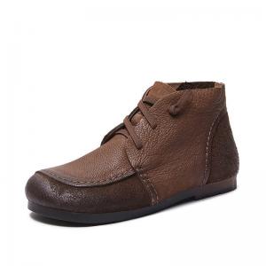 Casual Cozy Tied Womens Ankle Boots Low Heel