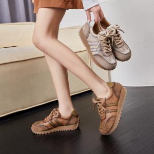Leather Patchwork Tied Casual Agan Sneakers