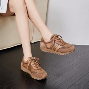 Leather Patchwork Tied Casual Agan Sneakers