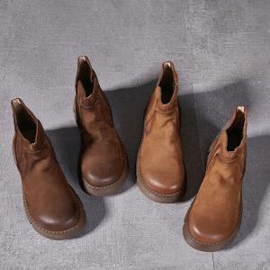 Chunky Heels Platform Chelsea Boots