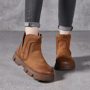 Chunky Heels Platform Chelsea Boots