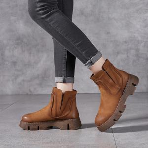 Chunky Heels Platform Chelsea Boots