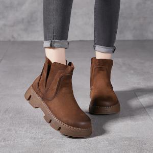 Chunky Heels Platform Chelsea Boots
