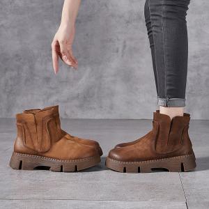 Chunky Heels Platform Chelsea Boots