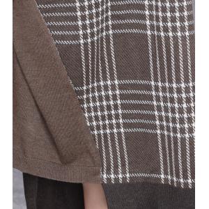 High Collar Cashmere Asymmetrical Gingham Dress