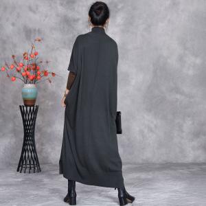 Geometric Patterns High Collar Knitted Jersey Dress