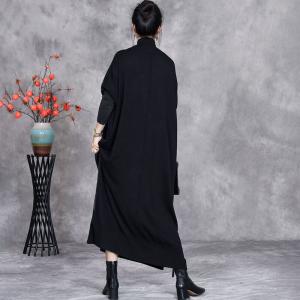 Geometric Patterns High Collar Knitted Jersey Dress