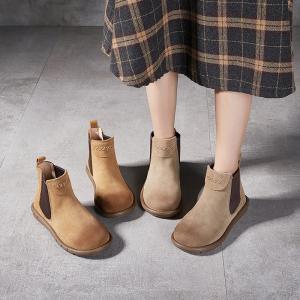Comfy Suede Leather Flat Chelsea Boots