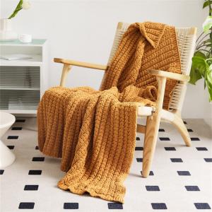Boho Chic Plain Chunky Knit Blanket