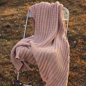 Boho Chic Plain Chunky Knit Blanket