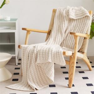 Boho Chic Plain Chunky Knit Blanket