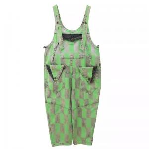 Unique Pockets Floral and Geometric Patterned 90s Overalls