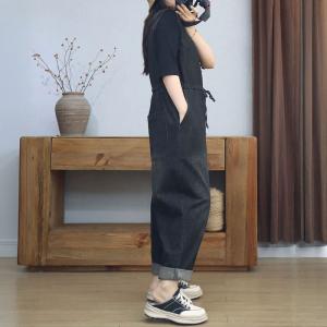 V-Neck Tied Waist Sleeveless Jumpsuits