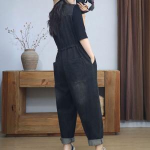 V-Neck Tied Waist Sleeveless Jumpsuits
