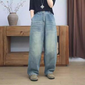 Versatile Baggy Straight Leg Dad Jeans for Lazy Days