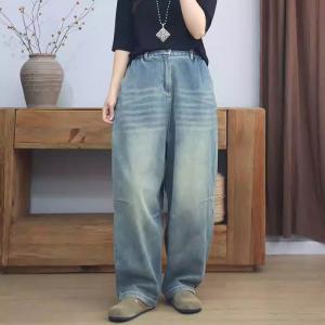 Versatile Baggy Straight Leg Dad Jeans for Lazy Days