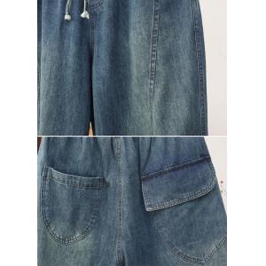 Casual Comfy Cotton Drawstring Waist Jeans