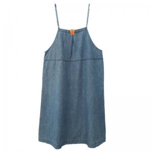 Loose-Fitting Denim A-Line Slip Dress