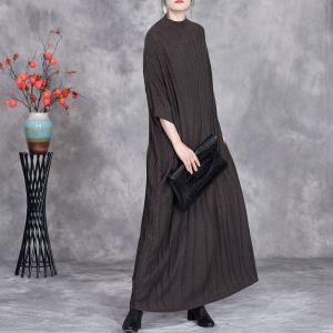 Solid Color Loose Cashmere Cable Knit Dress