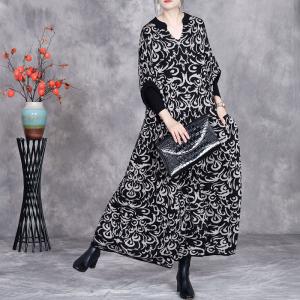 Sweetheart Neck Totem Printed Fall Dress