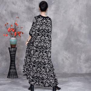 Sweetheart Neck Totem Printed Fall Dress