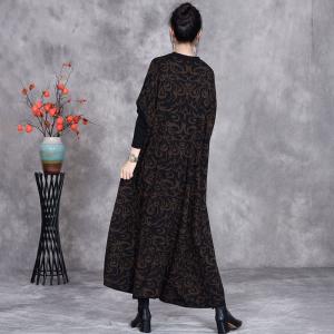 Sweetheart Neck Totem Printed Fall Dress