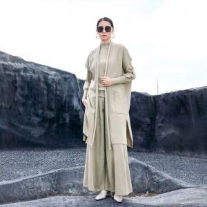 Short Sleeves Side Slit Cashmere Cardigan