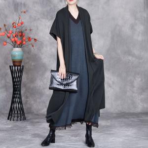 Short Sleeves Side Slit Cashmere Cardigan