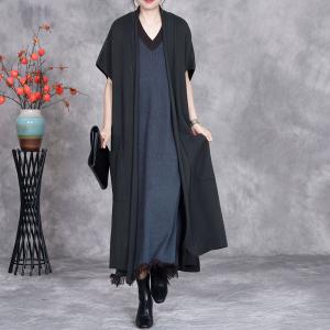 Short Sleeves Side Slit Cashmere Cardigan