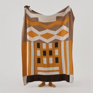 Geometric Figure Wool Blend Modern Blanket