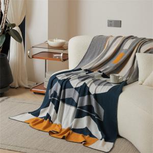 Geometric Figure Wool Blend Modern Blanket