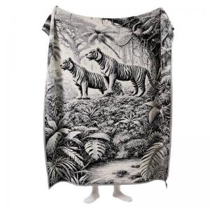 Leaf Patterns Black and White Soft Blanket Throw