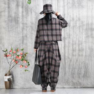 Chinese Frog Buttons Customized Gingham Jacket