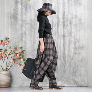 High Waist Gingham Designer Harem Pants
