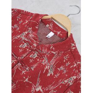 Eastern Fashion Frog Buttons Printed Red Jacket