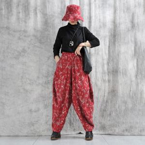 Printed Red Customized Designer Hippie Pants