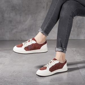 Star Patchwork Suede Leather Comfy Sneakers