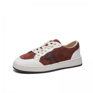 Star Patchwork Suede Leather Comfy Sneakers