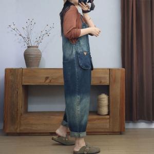 90s Fashion Front Pocket Baggy Casual Dungarees