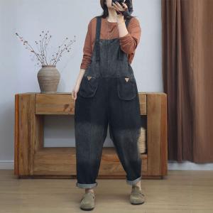 90s Fashion Front Pocket Baggy Casual Dungarees