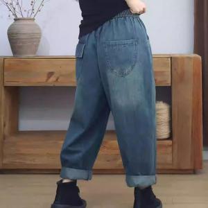 Versatile Relax-Fit Drawstring Waist Jeans for Women