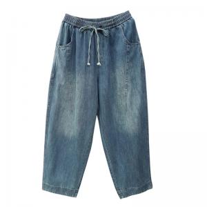 Versatile Relax-Fit Drawstring Waist Jeans for Women