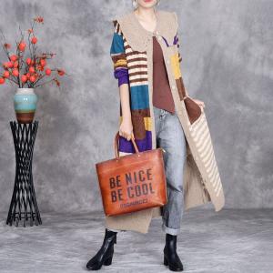 Peter Pan Collar Color Blocks Knit Sweater Cardigan