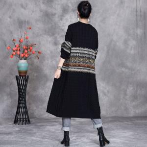 Ethnic Printed Knitting Cashmere Cardigan