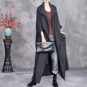 Jacquard Linen Loose Business Tied Trench Coat