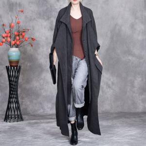 Jacquard Linen Loose Business Tied Trench Coat