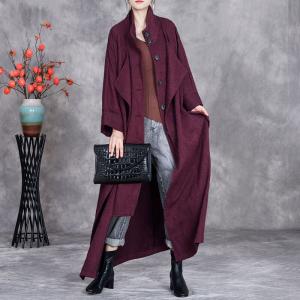 Jacquard Linen Loose Business Tied Trench Coat