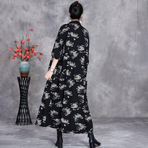 Office Elegant Printed Loose Fall Cardigan