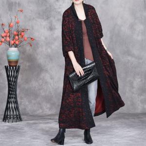 Office Elegant Printed Loose Fall Cardigan