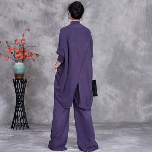 Side Tied Pullover Sweater with Long Wide Leg Pants